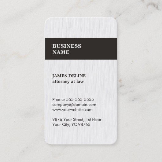 Moderne Elegante Textuur Witte Advocaat Visitekaartje (Voorkant)