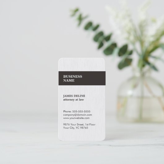Moderne Elegante Textuur Witte Advocaat Visitekaartje (Staand voorkant)