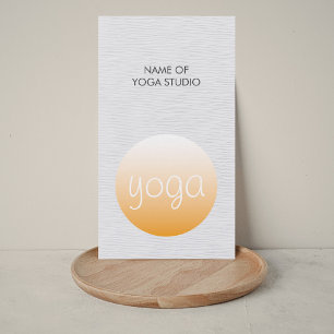Moderne Elegante Textuur Witte Oranje Yoga Instruc Visitekaartje