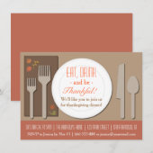 Moderne Elegante Thanksgiving Dinner Party Kaart (Voorkant / Achterkant)