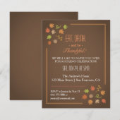 Moderne Elegante Thanksgiving Dinner Party Kaart (Voorkant / Achterkant)