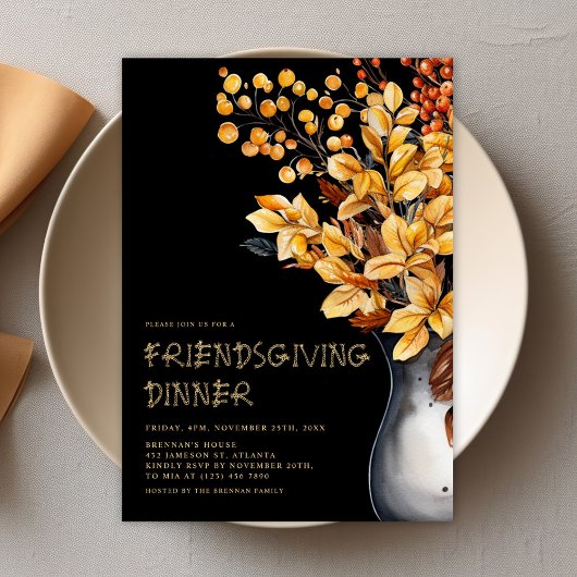 Moderne Elegante Thanksgiving Friendsgiving Kaart