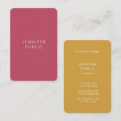 Moderne elegante trendkleuren Premium parel afwerk Visitekaartje (Voorkant / Achterkant)