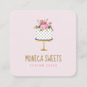 moderne elegante trendy bakkerijkoek vierkante visitekaartje (Voorkant)