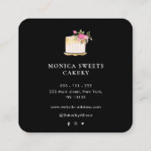 moderne elegante trendy bakkerijkoek vierkante visitekaartje (Achterkant)