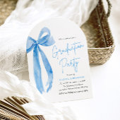 Moderne Elegante Trendy Blauwe Strik Afstudeerboog Kaart