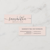 Moderne elegante trendy blush roze make-up haar mini visitekaartje (Voorkant / Achterkant)