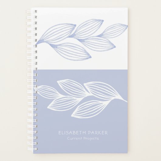 Moderne elegante trendy chique stoffige blauwe bla planner (Voorkant)
