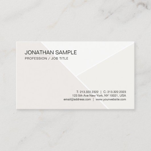 Moderne Elegante Trendy Eenvoudige Professionele S Visitekaartje (Voorkant)