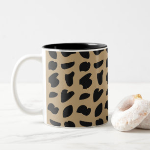 Moderne Elegante Trendy Luipaard Patroon Tweekleurige Koffiemok