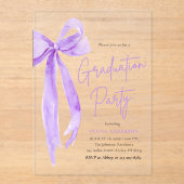Moderne elegante trendy Paarse boog afstudeerfeest Acryl Uitnodigingen (Voorkant)