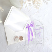 Moderne elegante trendy Paarse boog Afstuderen geb Acryl Uitnodigingen