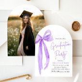 Moderne elegante trendy Paarse boog Afstuderen geb Kaart