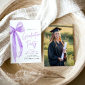 Moderne elegante trendy Paarse boog Afstuderen Kaart