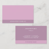 Moderne Elegante Trendy Paarse Template Profession Visitekaartje (Voorkant / Achterkant)