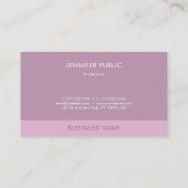 Moderne Elegante Trendy Paarse Template Profession Visitekaartje (Achterkant)