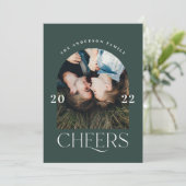 Moderne, elegante trendy-typografie groene kerst (Staand voorkant)