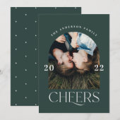 Moderne, elegante trendy-typografie groene kerst (Voorkant / Achterkant)