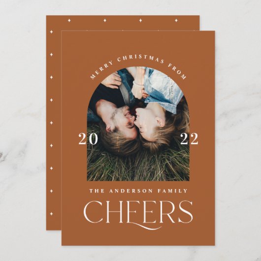 Moderne elegante trendy typografie terra-cotta (Voorkant / Achterkant)