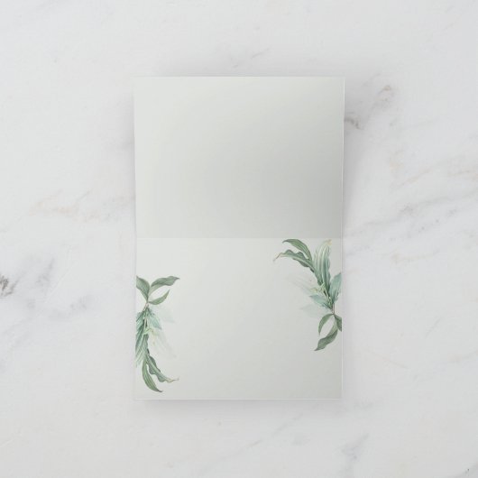 Moderne Elegante Tropische Bladeren Bedankkaart (Binnen)