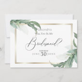 Moderne, elegante tropische bladeren zijn mijn Bri Kaart (Voorkant)