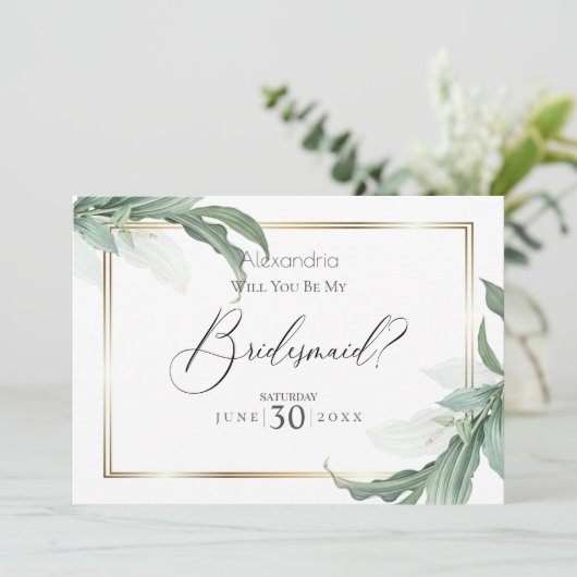 Moderne, elegante tropische bladeren zijn mijn Bri Kaart (Staand voorkant)