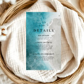 Moderne Elegante Tropische Strandbruiloft Informatiekaartje