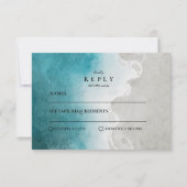 Moderne Elegante Tropische Strandbruiloft RSVP Kaartje (Voorkant)