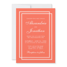 Moderne Elegante Trouw Coral en Witte Frames