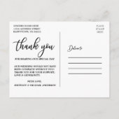 Moderne Elegante Trouw Dank Je Bruid Bruidegom Fot Briefkaart (Achterkant)