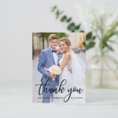 Moderne Elegante Trouw Dank Je Bruid Bruidegom Fot Briefkaart (Staand voorkant)