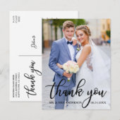 Moderne Elegante Trouw Dankjewel Bruid Bruidegom F Briefkaart (Voorkant / Achterkant)