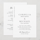 Moderne Elegante Trouw Kaart (Voorkant / Achterkant)