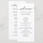 Moderne Elegante Trouw | Minimalistisch Script Cer Programmakaart (Voorkant / Achterkant)