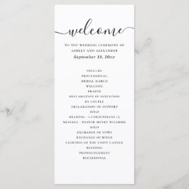 Moderne Elegante Trouw | Minimalistisch Script Cer Programmakaart