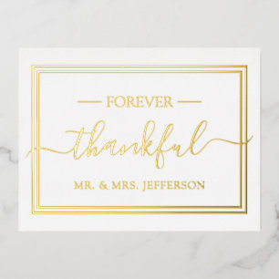 Moderne Elegante Trouw Mr. & Mrs. Bedankt Folie Uitnodiging Briefkaart