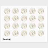 Moderne Elegante Trouw Ronde Sticker (Vel)