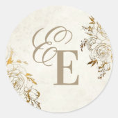 Moderne Elegante Trouw Ronde Sticker (Voorkant)