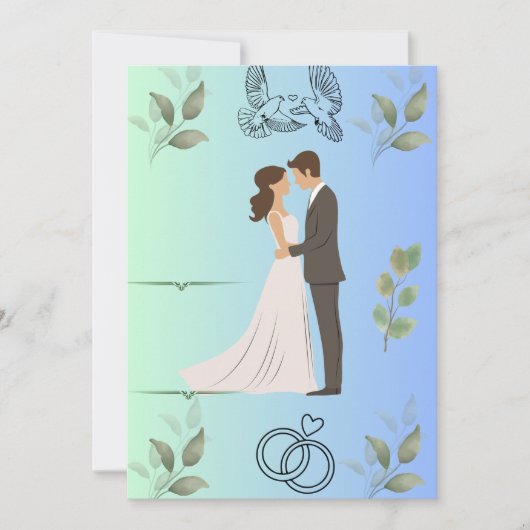 Moderne Elegante Trouw Uitnodiging Template | Edit (Voorkant)