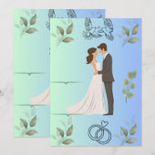 Moderne Elegante Trouw Uitnodiging Template | Edit (Voorkant / Achterkant)