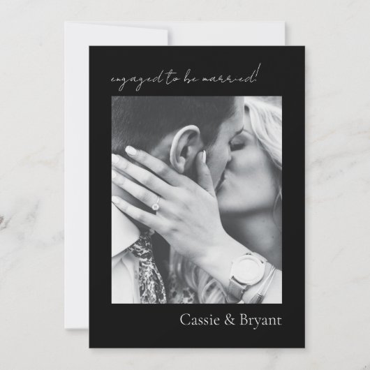 Moderne Elegante Trouw Verlovingsuitnodiging Aankondiging (Voorkant)