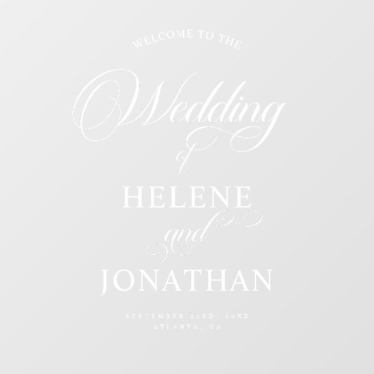 Moderne Elegante Trouw Welkomspiegel Raamsticker (Vel)