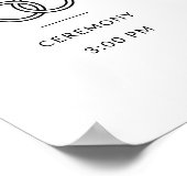 Moderne Elegante Trouw Welkomstbord met Tijdschema Poster (Hoek)