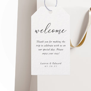 Moderne Elegante Trouwbegroeting Cadeaulabel