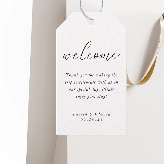 Moderne Elegante Trouwbegroeting Cadeaulabel