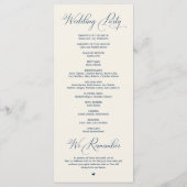 Moderne Elegante Trouwceremonie Orde Programmakaart (Achterkant)