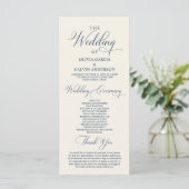 Moderne Elegante Trouwceremonie Orde Programmakaart (Staand voorkant)
