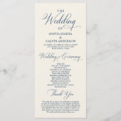 Moderne Elegante Trouwceremonie Orde Programmakaart (Voorkant)