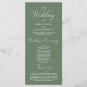 Moderne Elegante Trouwceremonie Orde Programmakaart (Voorkant)