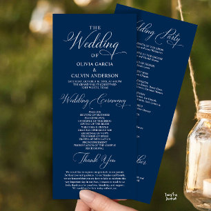 Moderne Elegante Trouwceremonie Orde Programmakaart